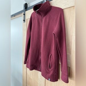 LL Bean Sweatshirt Tunic Quilted / Textured Maroon / Deep Red Size Large